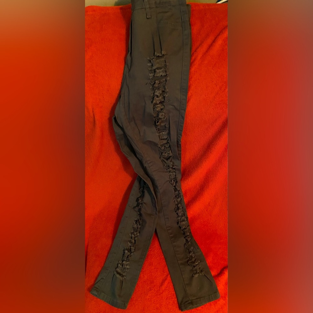 Army Green Ripped Jeans
